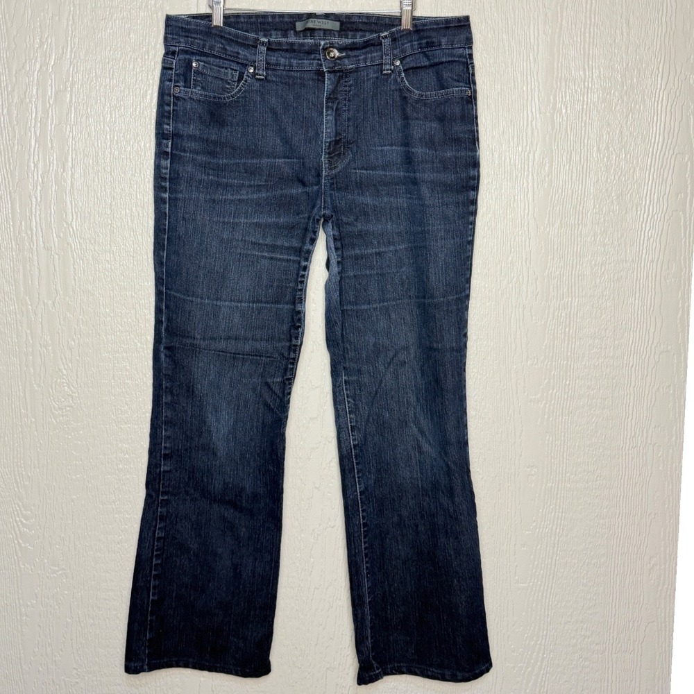 Nine West Jeans Gramercy Straight Leg Dark Wash Denim Blue Jeans Size 14